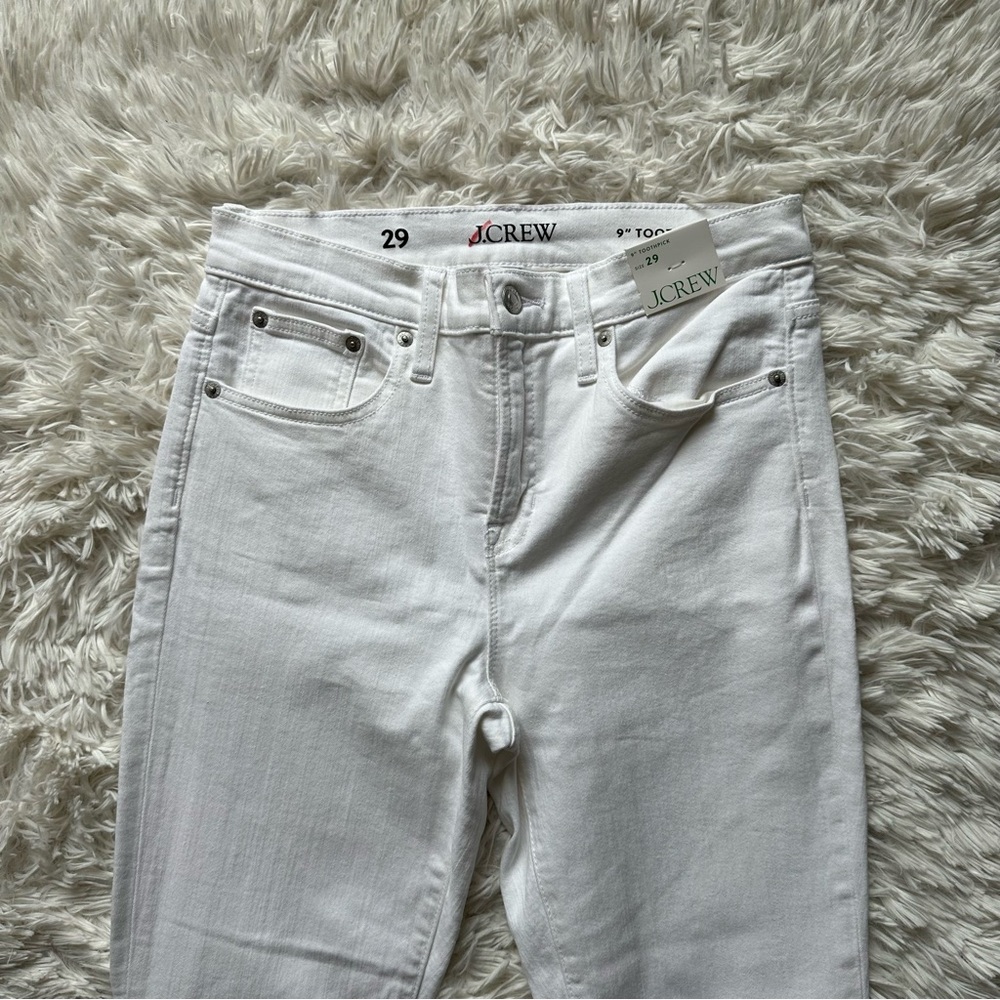 Jcrew 9" Toothpick Jean White New With Tags Size 29 and 31 Available - Picture 5 of 12